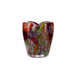 A RUBY FLASHED MURANO GLASS VASE