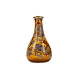 A LUDWIG MOSER & SON AMBER GLASS VASE