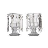 A PAIR OF VICTORIAN GLASS LUSTRES