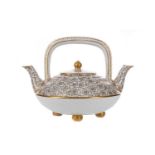 AN AESTHETIC ROYAL WORCESTER TWIN SPOUT TEAPOT