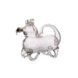 A 19TH CENTURY DANISH GLASS ZOOMORPHIC DECANTER