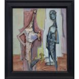 TWO FIGURES, A MIXED MEDIA BY TADEUSZ WAS