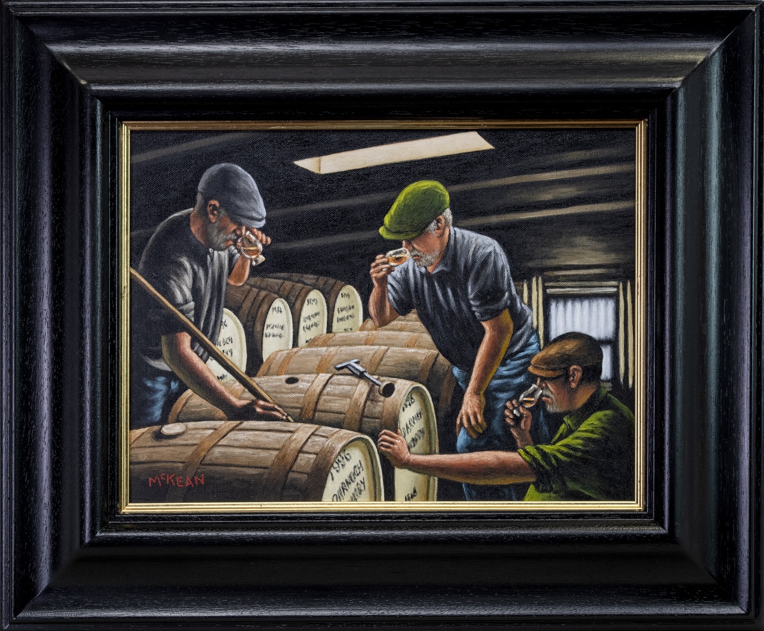 THE WHISKY NOSERS AND TASTERS, AN OIL BY GRAHAM MCKEAN