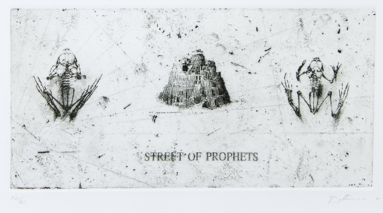 STREET OF PROPHETS, AN ETCHING BY STUART DUFFIN - Image 2 of 2
