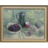 STILL LIFE WITH GRAPES, AN OIL BY ANN MACMILLAN