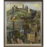 LATE SNOW, THAWING CITY HILLS, AN OIL BY EDWARD CHISNALL