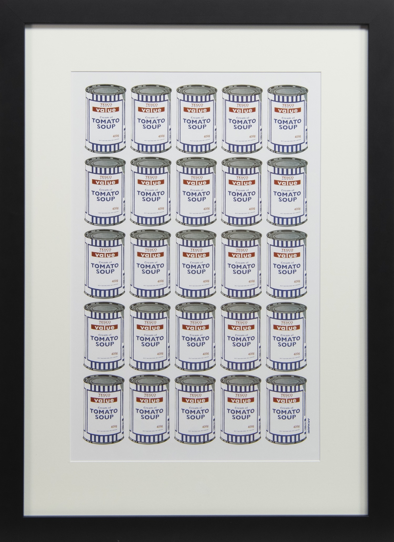 TESCO VALUE TOMATO SOUP CANS, A PRINT AFTER BANKSY