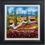 POPPY FIELDS, SANBUCA DI SICILIA, AN OIL BY JOHN DAMARI