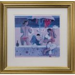 FAMILY AT THE BEACH, A PRINT BY ALBERTO MORROCCO