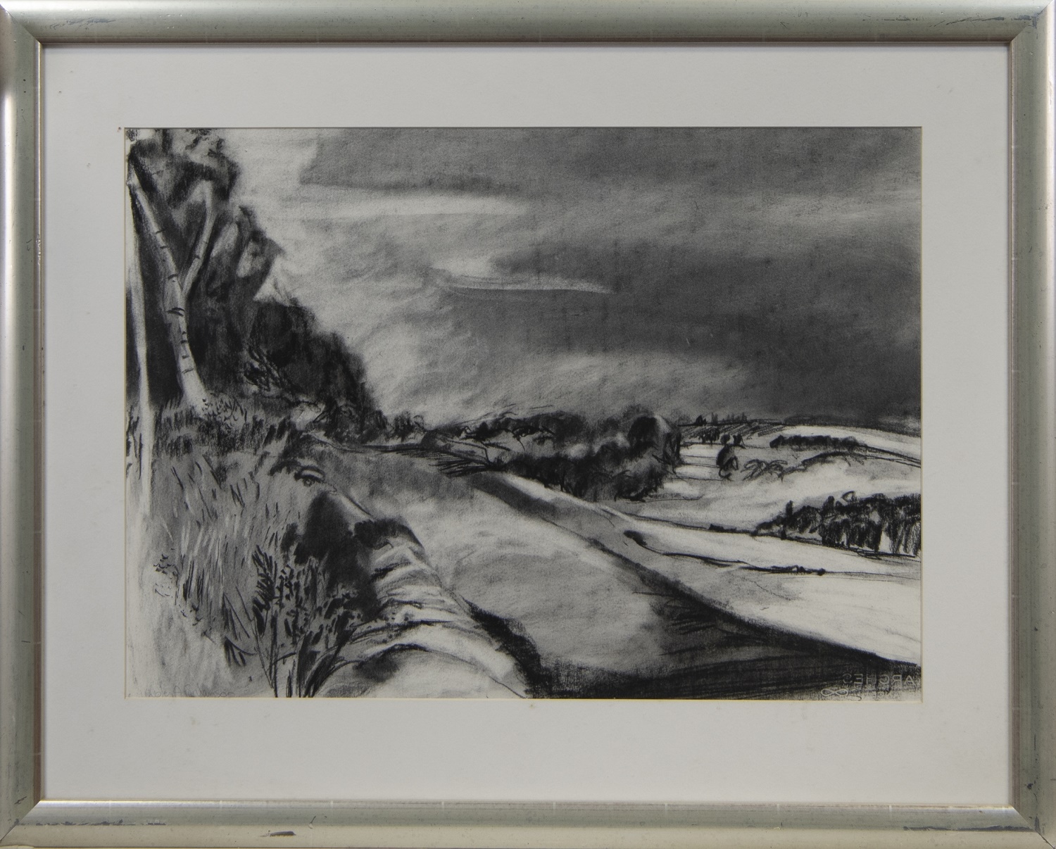 AYRSHIRE, A CHARCOAL BY LESLEY FINLAYSON