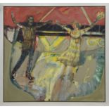 ROTHESAY FERRY IV, THE COUPLE, AN OIL BY JAMES HARDIE