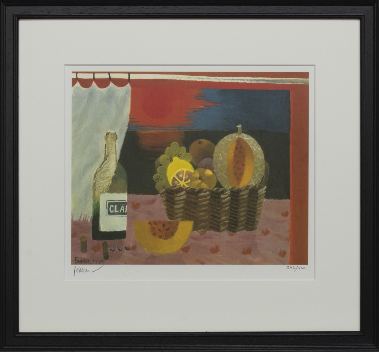 RED SUNSET, A PRINT BY MARY FEDDEN