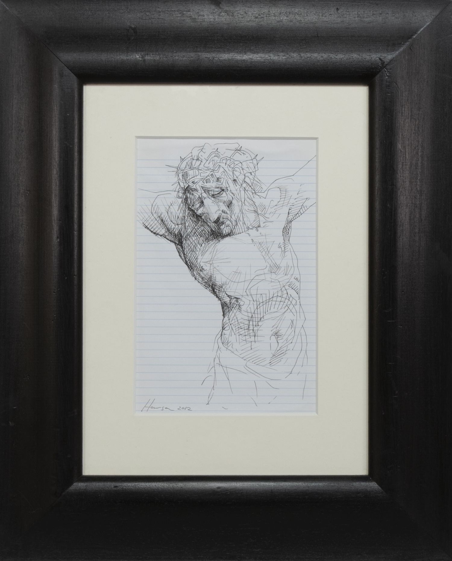 STUDY OF CHRIST, AN INK BY PETER HOWSON