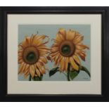 TWO SUNFLOWERS, A PASTEL BY GRAHAM MCKEAN