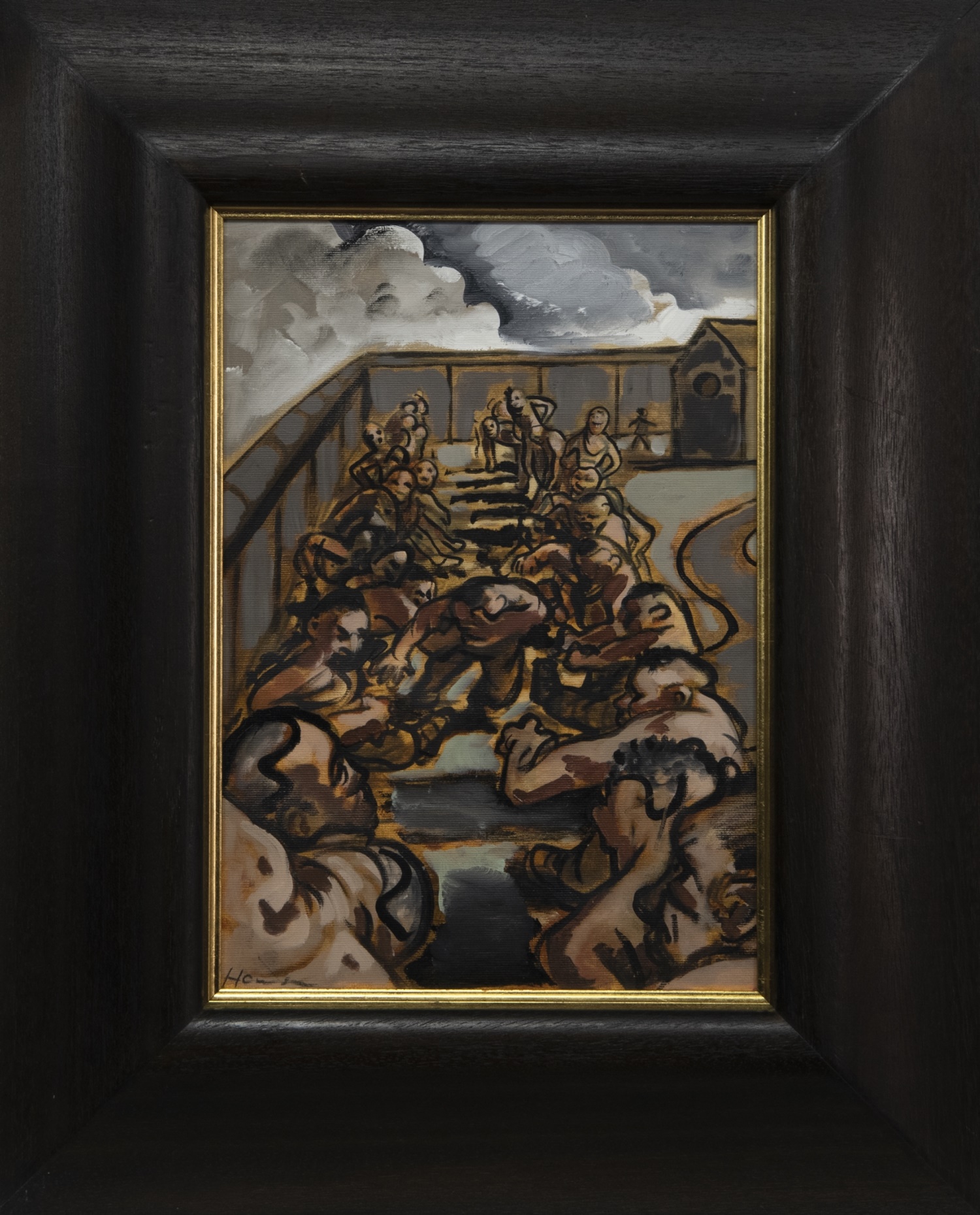 IN THE ARMY, AN OIL BY PETER HOWSON