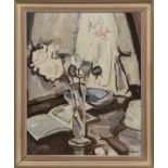 STILL LIFE WITH A BOOK, AN OIL BY ANDREW WALKER