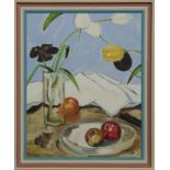 STILL LIFE WITH APPLES, AN OIL BY ANDREW WALKER