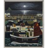 NEWLYN HARBOUR, AN OIL BY ALAN FURNEAUX