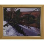 THE WEIR, AN OIL BY VAL ATKINSON