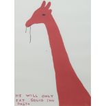 HE WILL ONLY EAT SQUID INK PASTA, A LITHOGRAPH BY DAVID SHRIGLEY