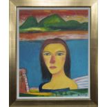 YON HIGHLAND LASS, AN OIL BY JOHN BELLANY