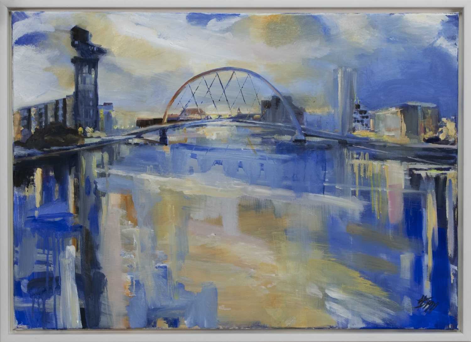 FINNIESTON REFLECTIONS, AN OIL BY HELEN MCDONALD MATHIE