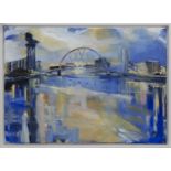 FINNIESTON REFLECTIONS, AN OIL BY HELEN MCDONALD MATHIE