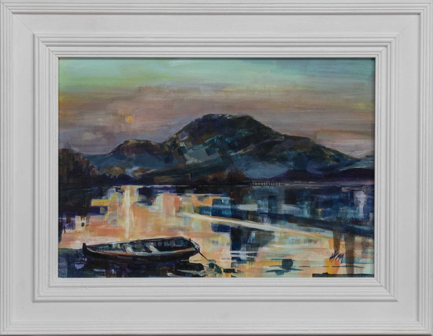 LOCH LOMOND EVENING, AN ACRYLIC BY HELEN MCDONALD MATHIE