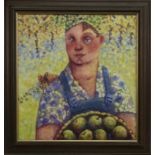 THE APPLE PICKER, AN OIL BY RUTH RIVERS