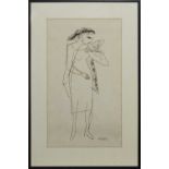 FEMALE WITH FIN, AN ETCHING BY ELI MONTLAKE