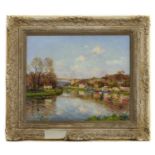 MORET SUR LOING, AN OIL BY LAURENT VIALET