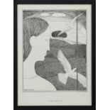 GIRL AT WINDOW, A LITHOGRAPH BY HANNAH FRANK