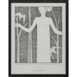 WOMAN WITH BIRDS, A LITHOGRAPH BY HANNAH FRANK