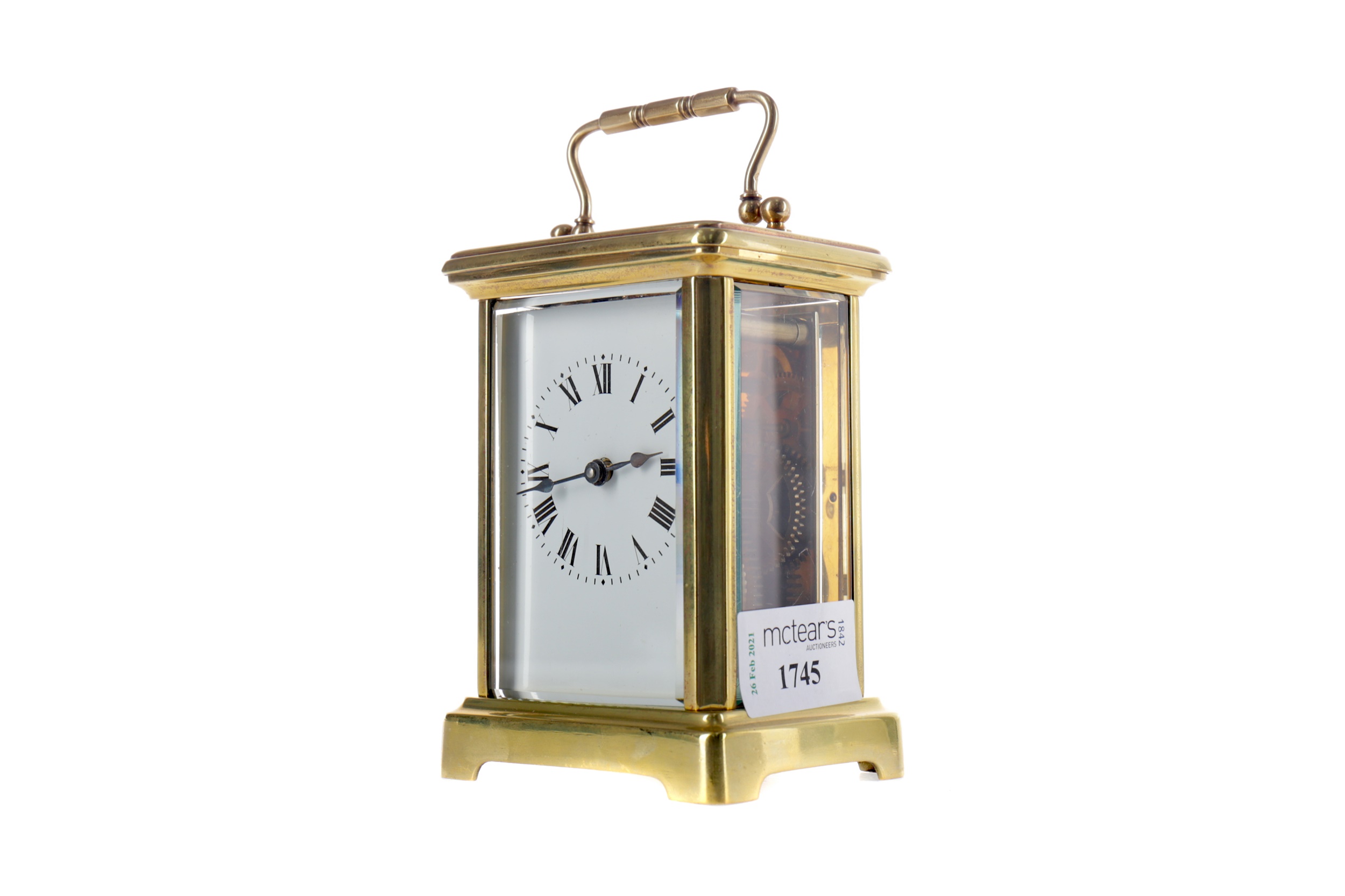 AN EARLY 20TH CENTURY CARRIAGE CLOCK - Image 2 of 2