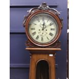 A VICTORIAN SCOTTISH WALNUT DRUMHEAD LONCASE CLOCK