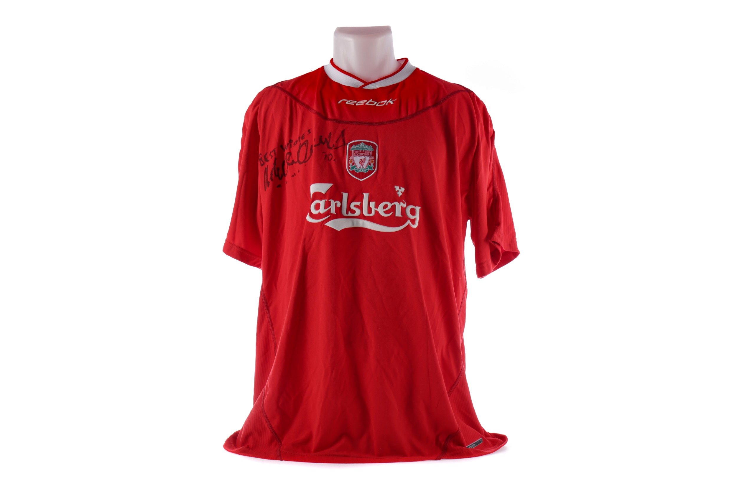 A SIGNED LIVERPOOL FOOTBALL CLUB JERSEY