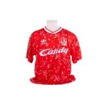 A LIVERPOOL F. C. HOME JERSEY SIGNED BY SIR KENNY DALGLISH