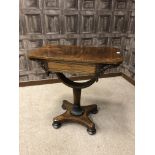 A WILLIAM IV ROSEWOOD NEEDLEWORK TABLE