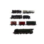 A LOT OF FOUR HORNBY LOCOMOTIVES, ALONG WITH ASSORTED TENDER