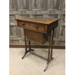 AN EARLY 20TH CENTURY MAHOGANY NEEDLEWORK TABLE