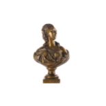 A LATE 19TH CENTURY GOLDSCHEIDER BRONZE BUST OF A LADY