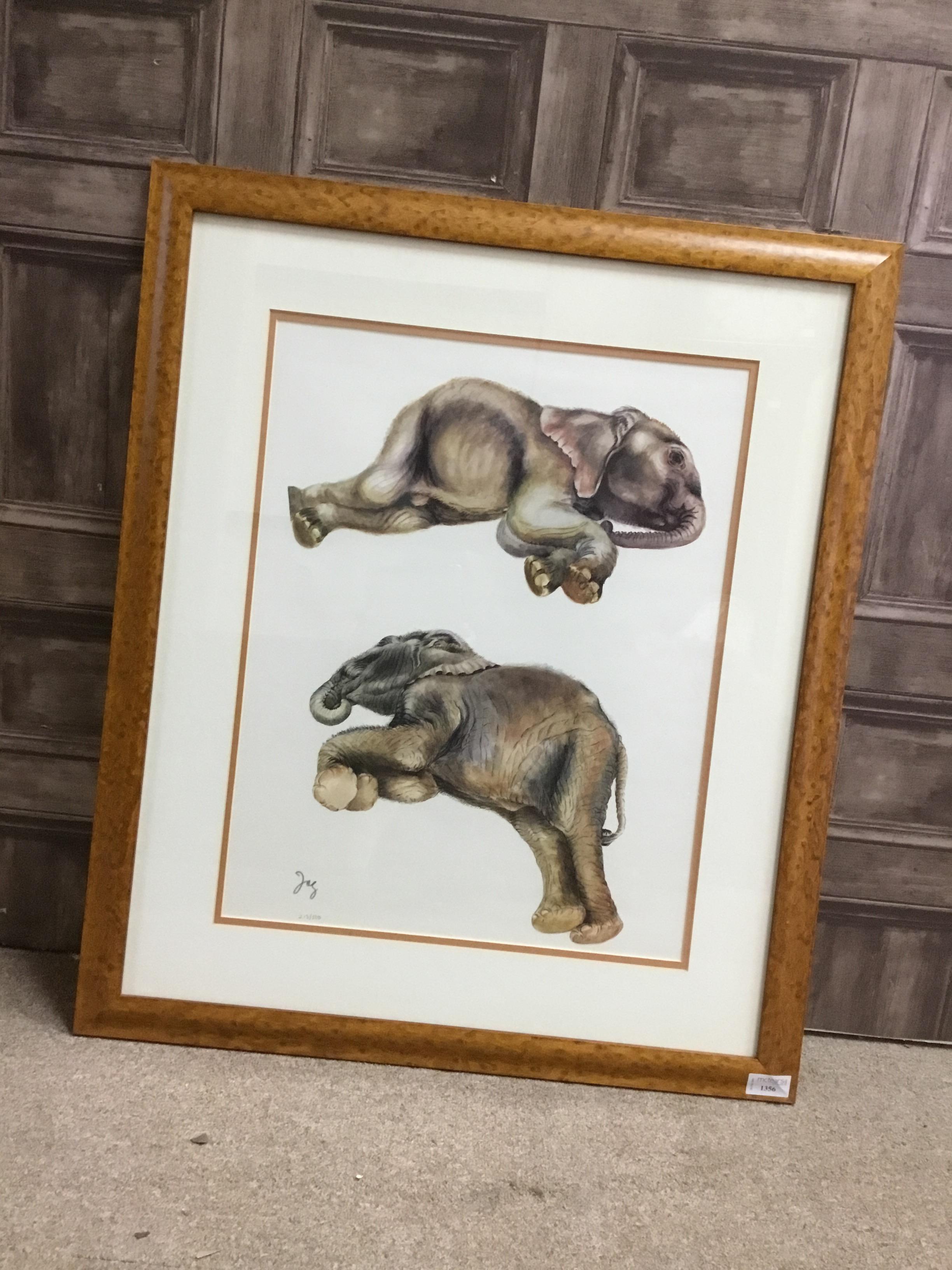 BABY ELEPHANTS, A LIMITED EDITION PRINT BY JOY ADAMSON - Image 2 of 2