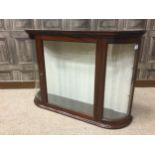 AN EARLY MAHOGANY WALL MOUNTING DISPLAY CABINET