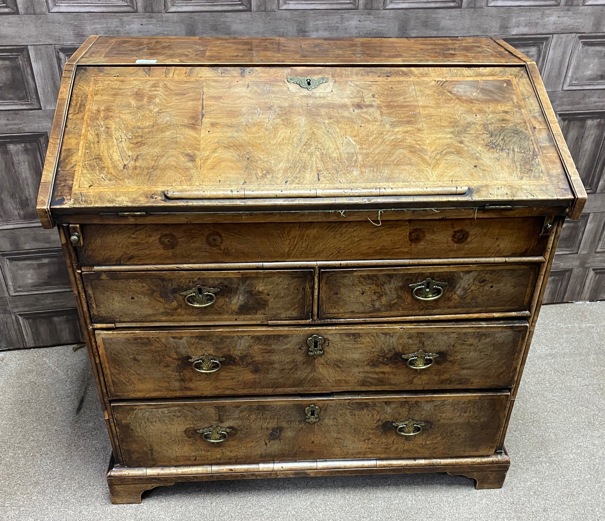 A GEORGE II WALNUT BUREAU