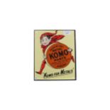 AN ENAMEL 'KOMO FOR METALS' ADVERTISING SIGN