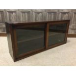 A MAHOGANY WALL MOUNTING DISPLAY CABINET