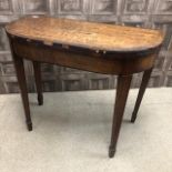 A REGENCY MAHOGANY TURNOVER CARD TABLE