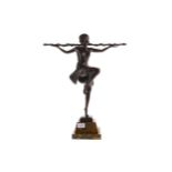 AN ART DECO STYLE FIGURE OF A DANCER AFTER PIERRE LE FAGUAYS