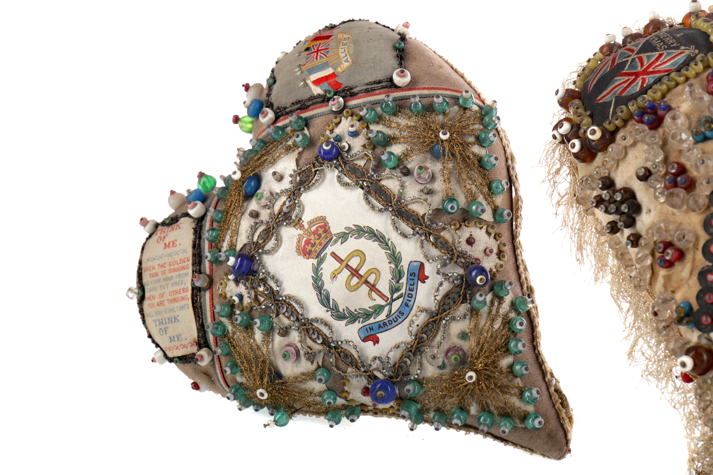 A LOT OF TWO WWI PERIOD SWEETHEART PIN CUSHIONS - Image 2 of 2