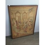 A BELGIAN VERDURE TYPE TAPESTRY WALL HANGING